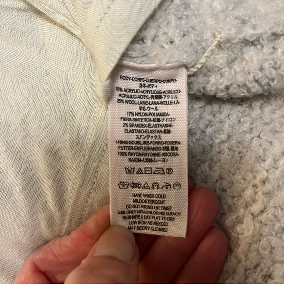 Free People Double Breasted Cream Gray Cardigan Small - Picture 6 of 6